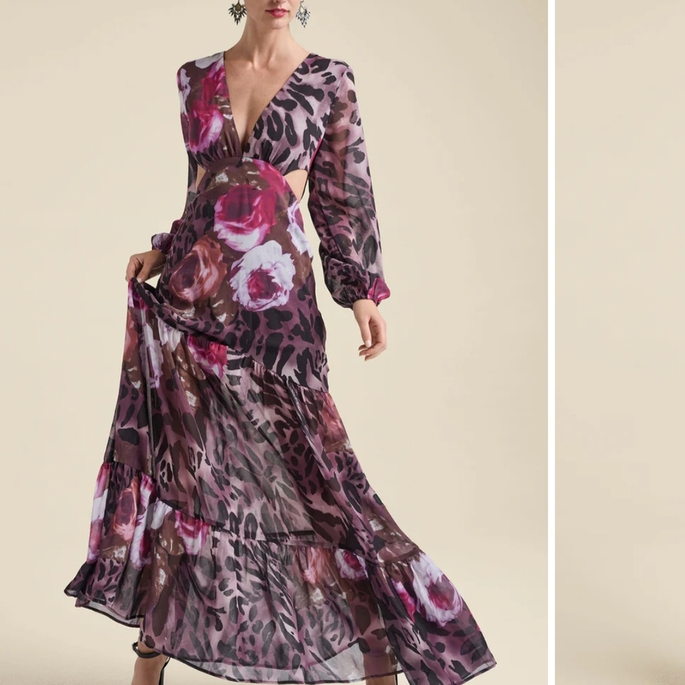 Elegant Floral V-Neck Maxi Dress
